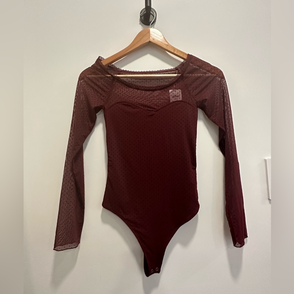 NWT Abercrombie & Fitch Long-Sleeve Mesh Bodysuit